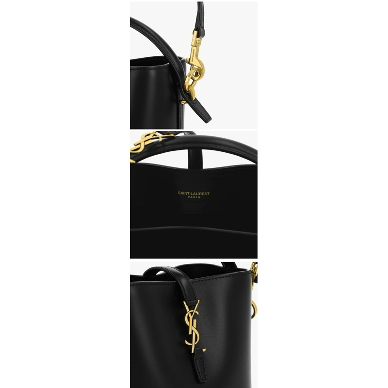SAINT LAURENT Cassandra Monogram LE 37 迷你水桶肩背包-7