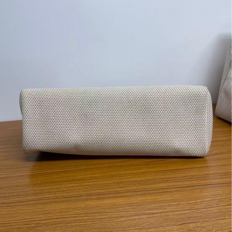 「JL精品代購」愛馬仕卡其棕色帆布拼皮herbag中號 附小號横版替換袋-17