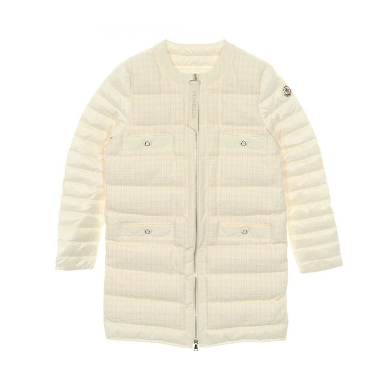 MONCLER MAIX 羽絨外套 尼龍棉/人造絲 白色 #0 二手 女款-0