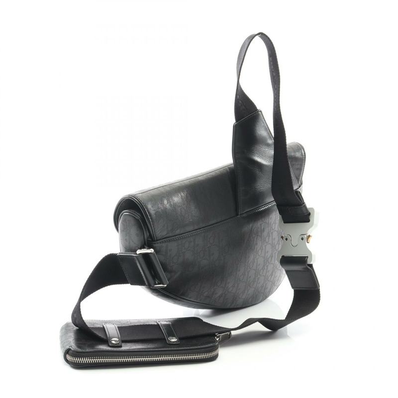 Christian Dior SADDLE Galaxy 腰臀包,黑色真皮,二手男士款-1
