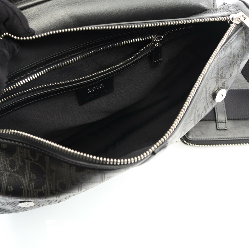 Christian Dior SADDLE Galaxy 腰臀包,黑色真皮,二手男士款-2