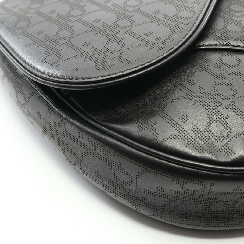 Christian Dior SADDLE Galaxy 腰臀包,黑色真皮,二手男士款-4