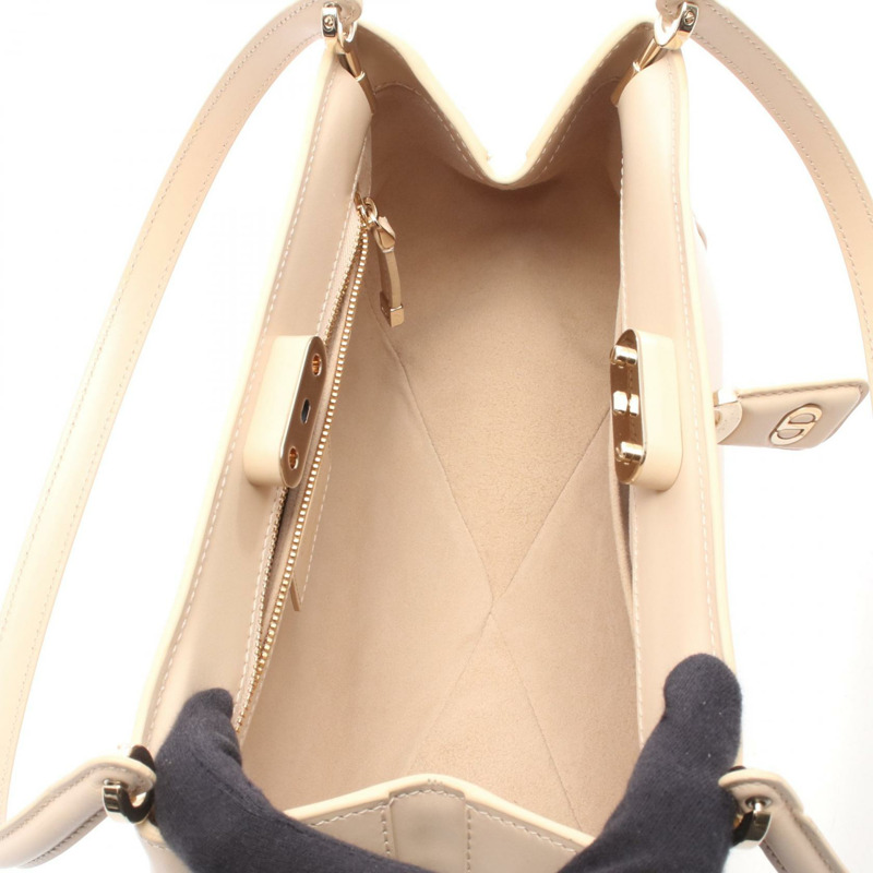 Christian Dior CD logo 單肩手提包，米色皮革，二手女款-2