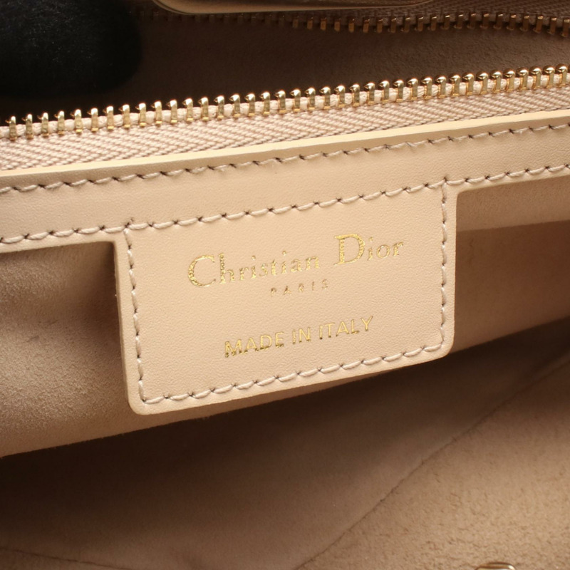 Christian Dior CD logo 單肩手提包，米色皮革，二手女款-3
