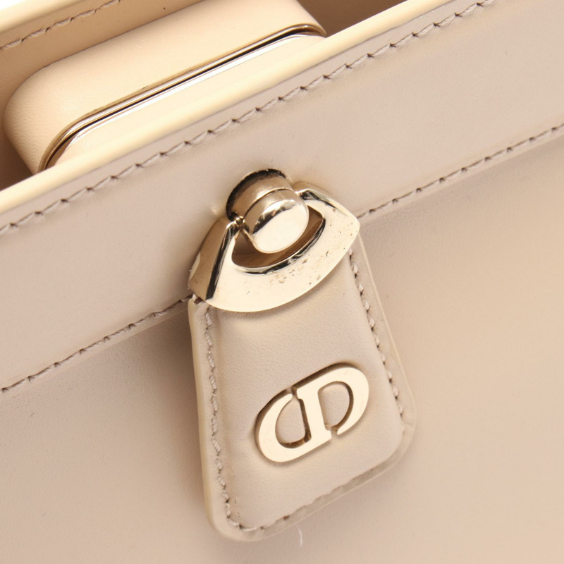 Christian Dior CD logo 單肩手提包，米色皮革，二手女款-5