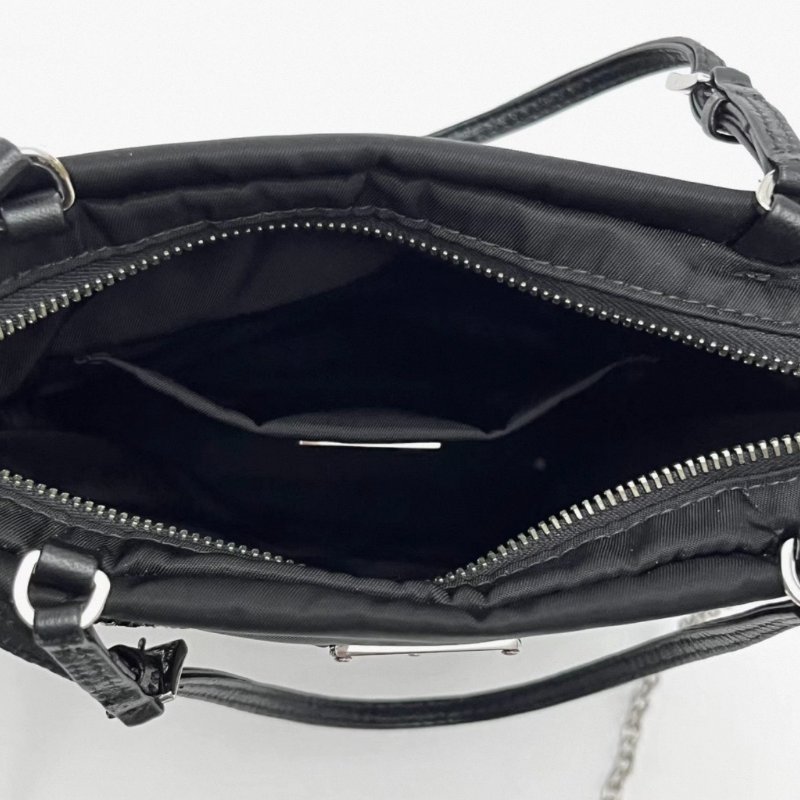 PRADA 黑色尼龍閃電鑽飾mini手提托特包 21*223 全新閒置配件塵袋保卡-6