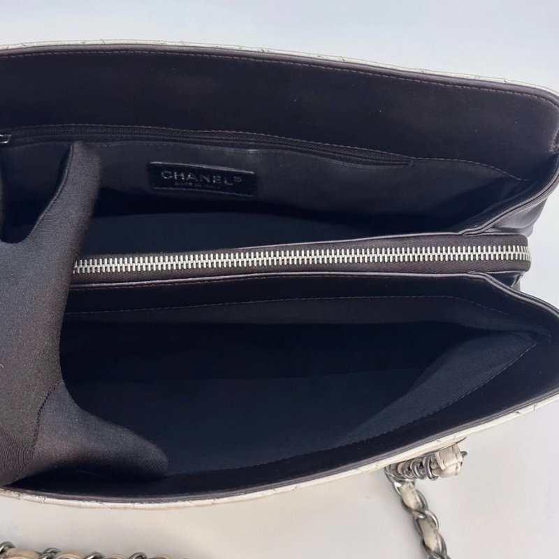 CHANEL 黑白拼色托特肩背包 31*20*11 98新配件塵袋購證-4