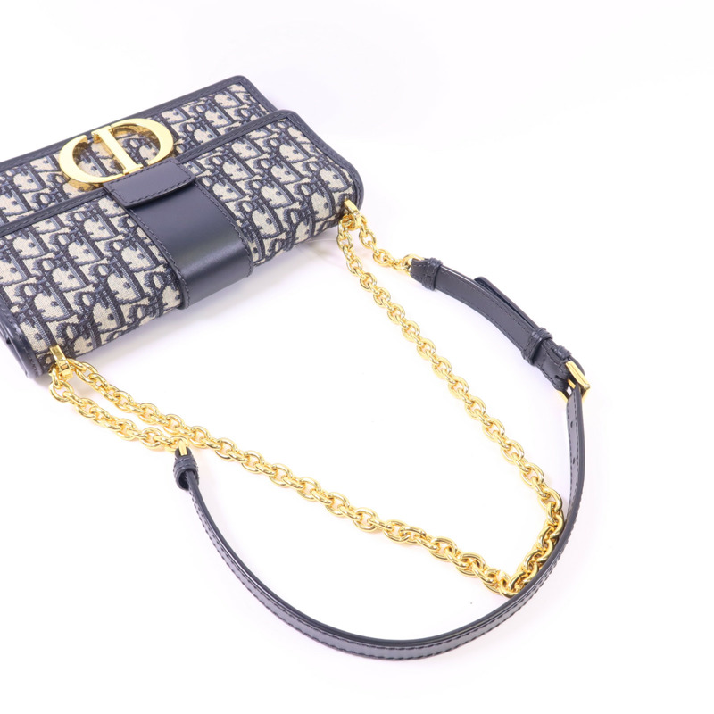 Dior 帆布30 Montaigne Chain Bag金扣鏈帶肩背袋-5
