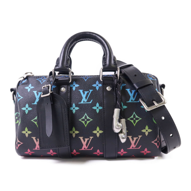 LOUIS VUITTON Monogram Glow Keepall Bandouliere 25銀扣手挽肩背兩用袋-0