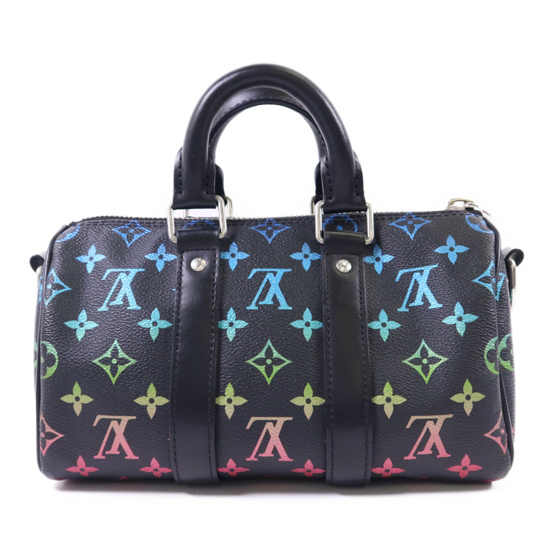 LOUIS VUITTON Monogram Glow Keepall Bandouliere 25銀扣手挽肩背兩用袋-1