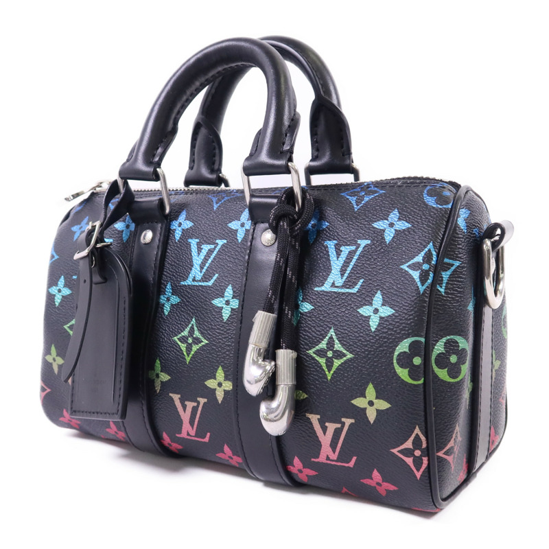 LOUIS VUITTON Monogram Glow Keepall Bandouliere 25銀扣手挽肩背兩用袋-2