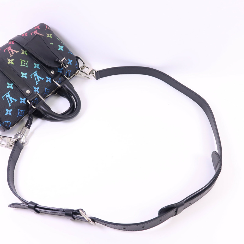 LOUIS VUITTON Monogram Glow Keepall Bandouliere 25銀扣手挽肩背兩用袋-4