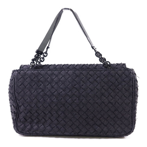 BOTTEGA VENETA 藤料Handbag黑扣手挽袋