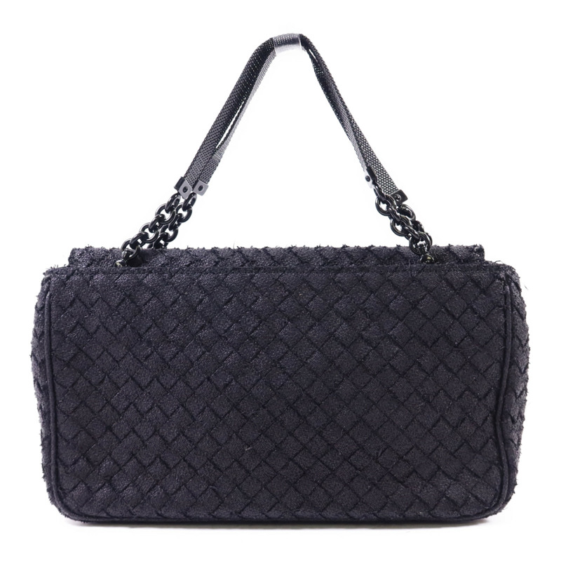 BOTTEGA VENETA 藤料Handbag黑扣手挽袋-1