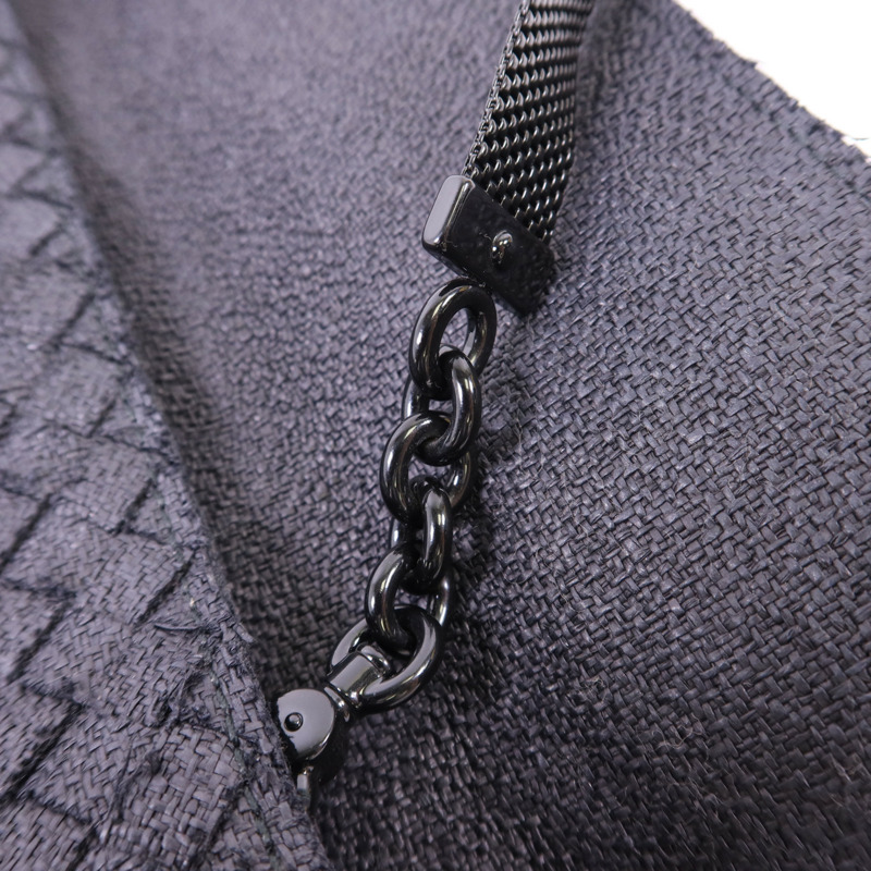 BOTTEGA VENETA 藤料Handbag黑扣手挽袋-9