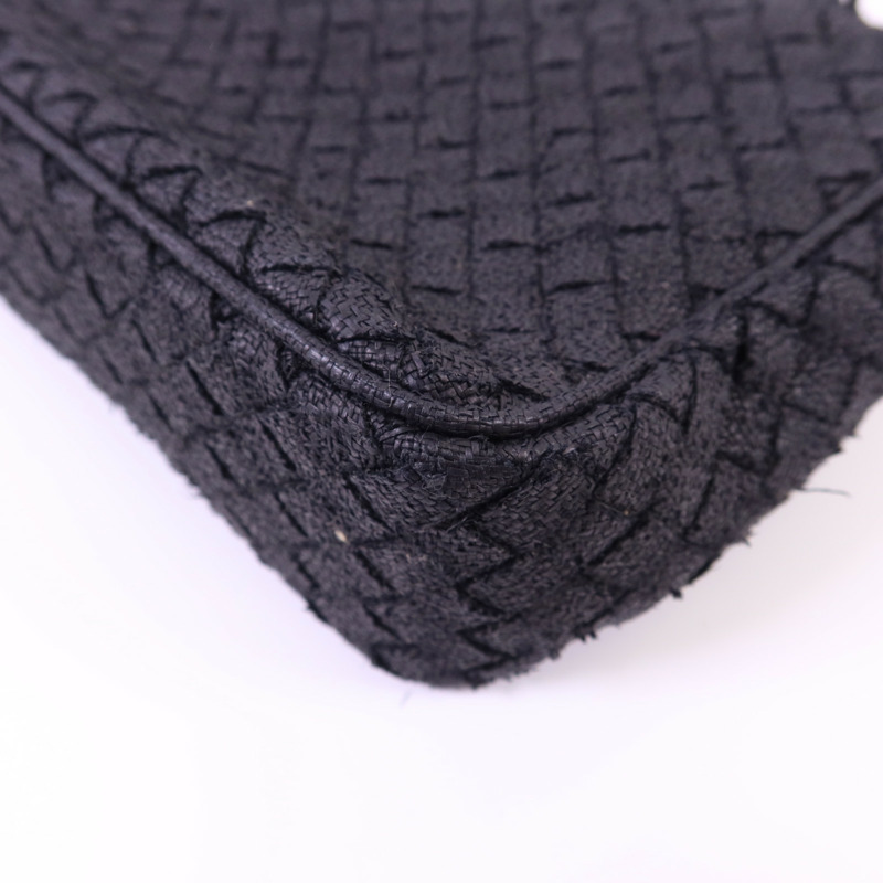 BOTTEGA VENETA 藤料Handbag黑扣手挽袋-12