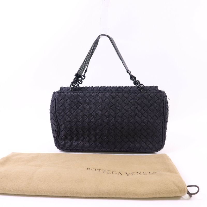 BOTTEGA VENETA 藤料Handbag黑扣手挽袋-16
