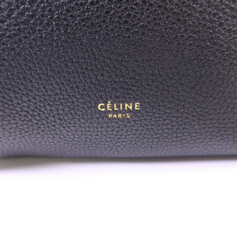 CELINE 牛皮皮革Sangle Bucket Small金扣肩背袋-6
