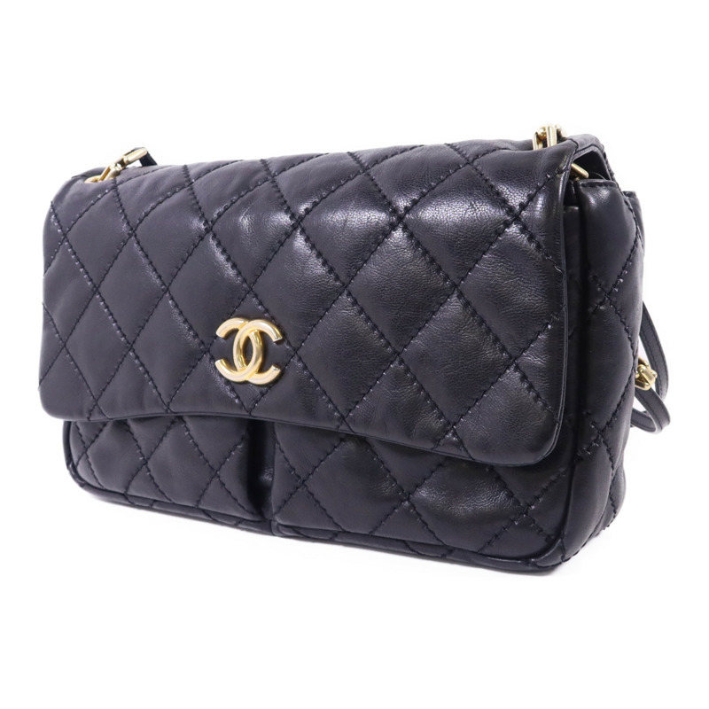 CHANEL 牛皮皮革Shoulder Bag金扣肩背袋-2