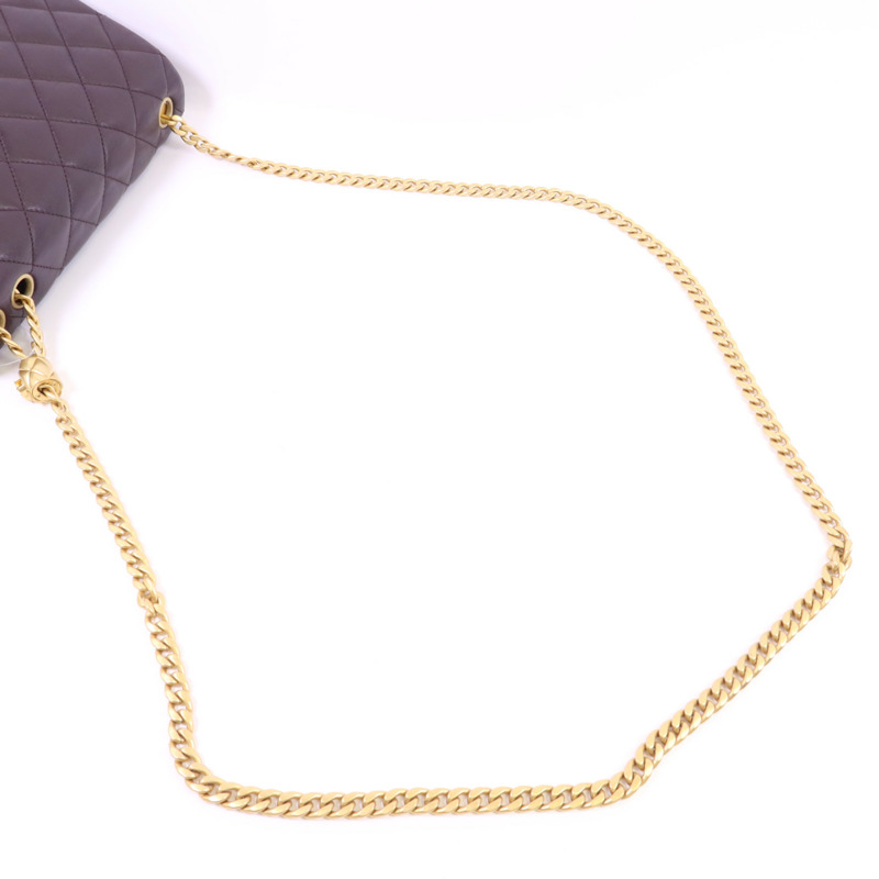 CHANEL 牛皮皮革Chain Shoulder Bag金扣鏈帶肩背袋-4