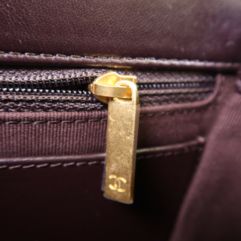 CHANEL 牛皮皮革Chain Shoulder Bag金扣鏈帶肩背袋-9