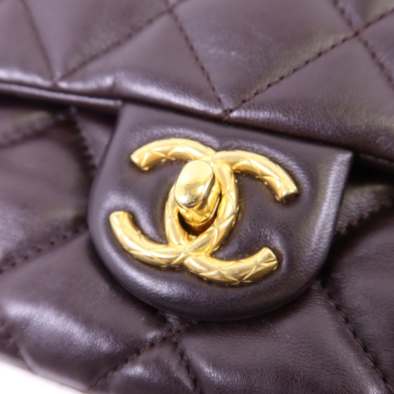CHANEL 牛皮皮革Chain Shoulder Bag金扣鏈帶肩背袋-10
