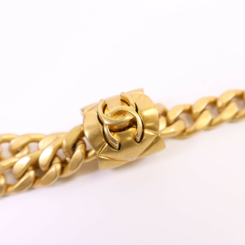 CHANEL 牛皮皮革Chain Shoulder Bag金扣鏈帶肩背袋-11