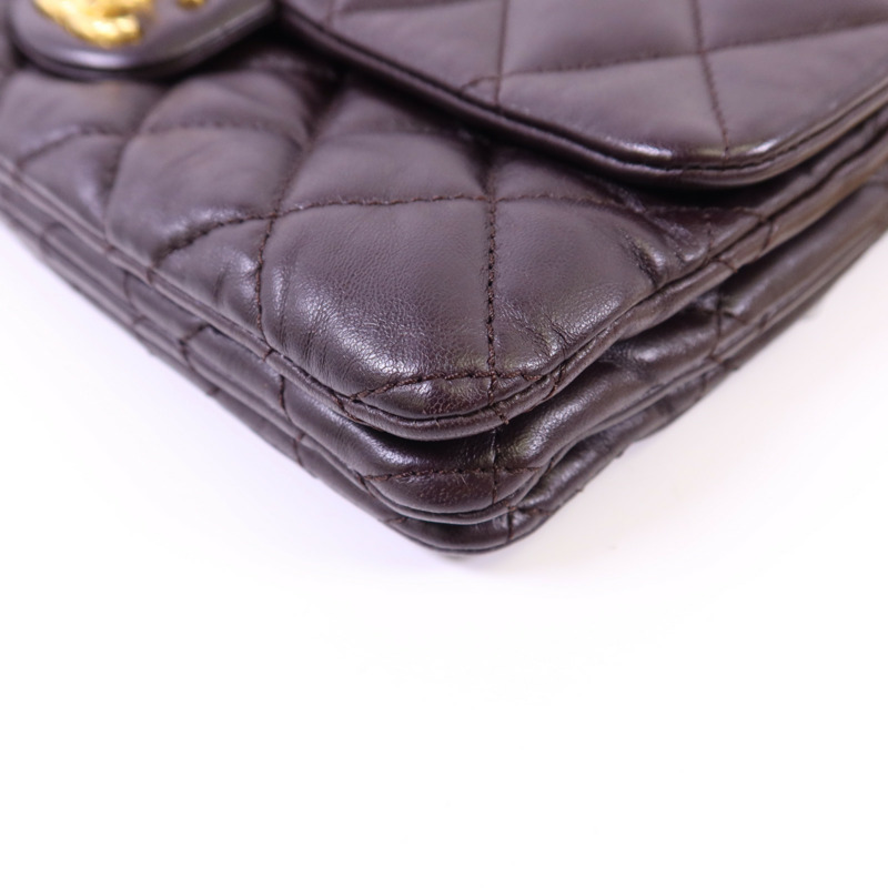 CHANEL 牛皮皮革Chain Shoulder Bag金扣鏈帶肩背袋-13