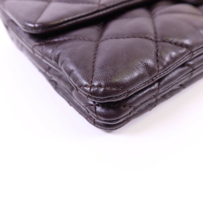 CHANEL 牛皮皮革Chain Shoulder Bag金扣鏈帶肩背袋-14