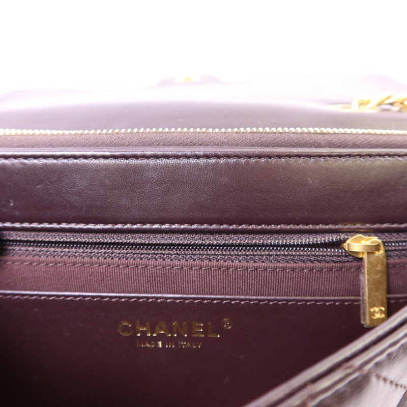 CHANEL 牛皮皮革Chain Shoulder Bag金扣鏈帶肩背袋-17