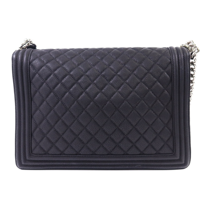 CHANEL 牛皮皮革Boy 30銀扣鏈帶肩背袋-1