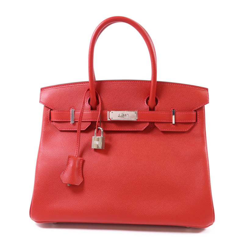 HERMES Epsom皮革Birkin 30銀扣手挽袋Rouge Casaque-0