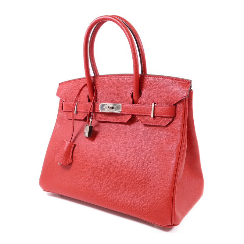 HERMES Epsom皮革Birkin 30銀扣手挽袋Rouge Casaque-2