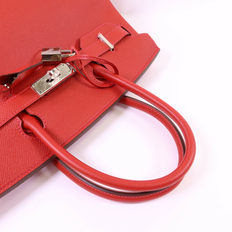 HERMES Epsom皮革Birkin 30銀扣手挽袋Rouge Casaque-4