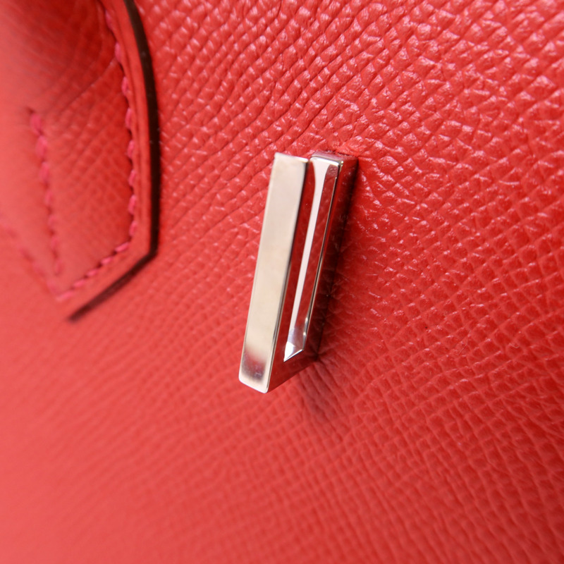 HERMES Epsom皮革Birkin 30銀扣手挽袋Rouge Casaque-8