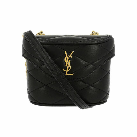 SAINT LAURENT Cassandra Monogram Quilted Micro Box Chain Shoulder Bag 766793 1EL07 1000