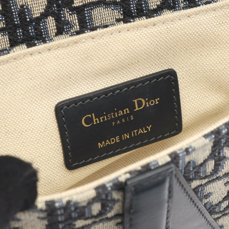 Christian Dior SADDLE Oblique 手提包 M0447CTZQ_M928 帆布皮革 米色 海軍藍-3