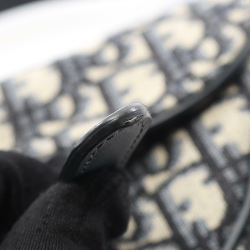 Christian Dior SADDLE Oblique 手提包 M0447CTZQ_M928 帆布皮革 米色 海軍藍-4