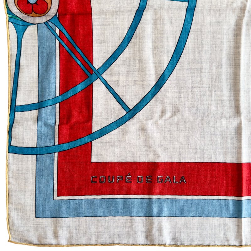 HERMES Coupe de Gala shawl 140 馬車的故事 羊絨 圍巾-1