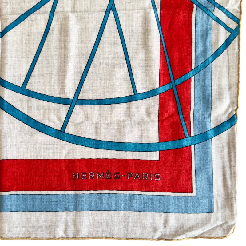 HERMES Coupe de Gala shawl 140 馬車的故事 羊絨 圍巾-2