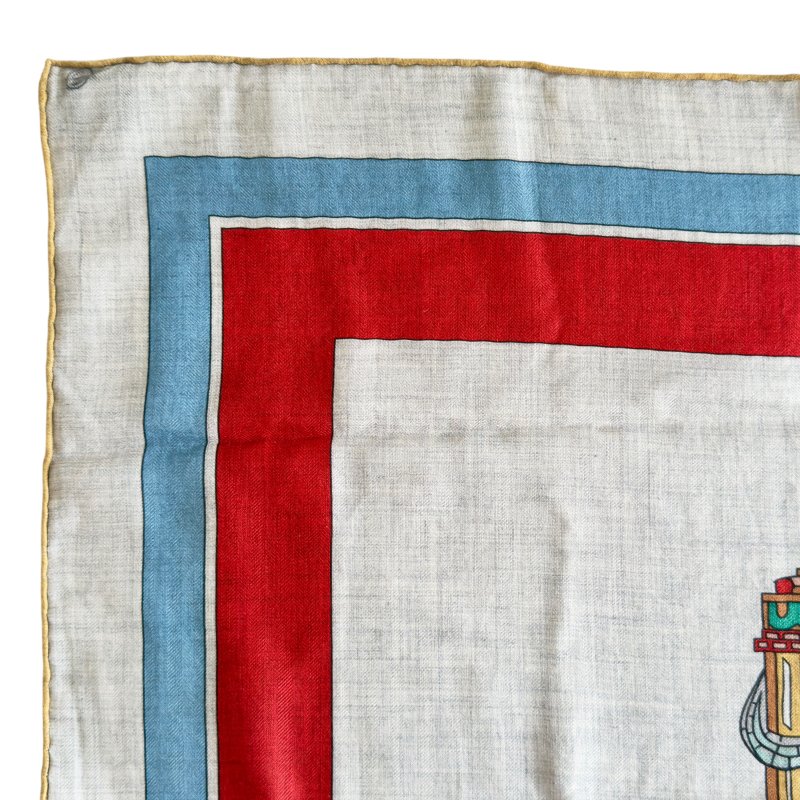 HERMES Coupe de Gala shawl 140 馬車的故事 羊絨 圍巾-3