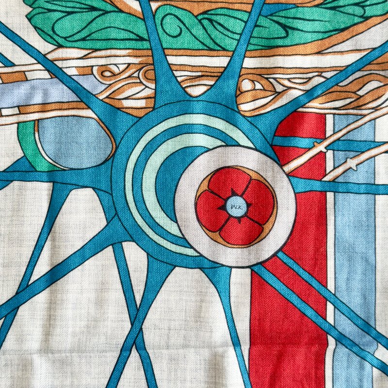 HERMES Coupe de Gala shawl 140 馬車的故事 羊絨 圍巾-6