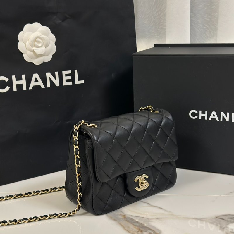 CHANEL 經典口蓋包方胖子 17 - 足球黑金-5