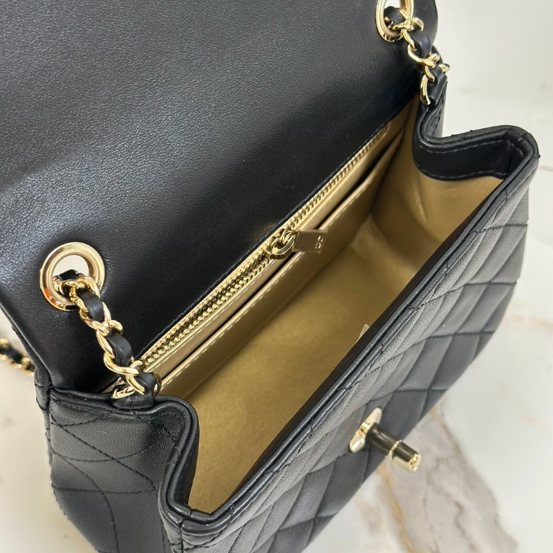CHANEL 經典口蓋包方胖子 17 - 足球黑金-6