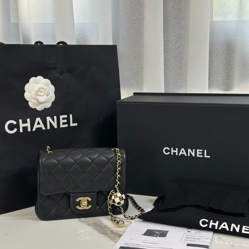 CHANEL 經典口蓋包方胖子 17 - 足球黑金-7