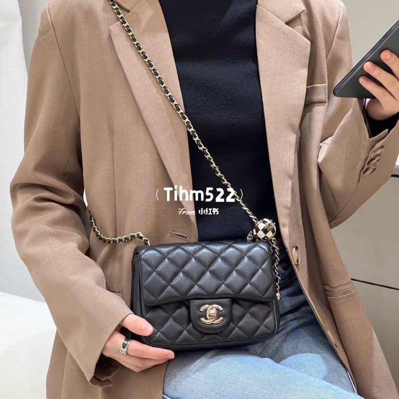 CHANEL 經典口蓋包方胖子 17 - 足球黑金-8