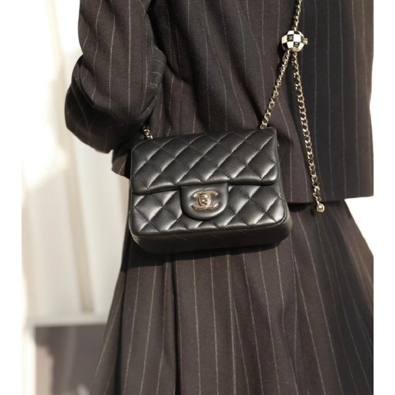 CHANEL 經典口蓋包方胖子 17 - 足球黑金-9