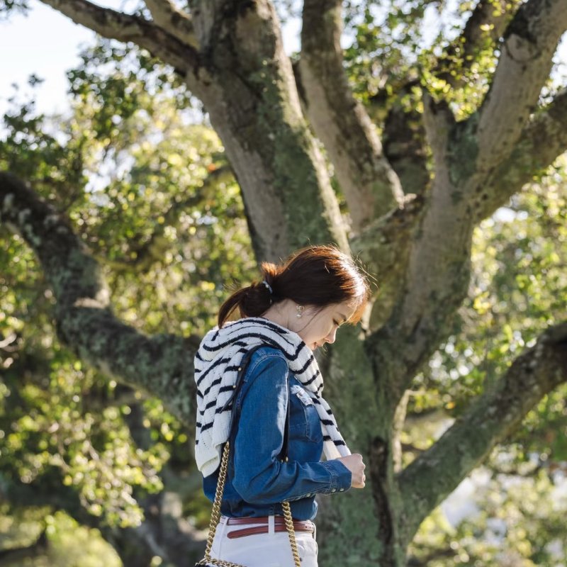 CHANEL Boy25 V紋粒面牛皮口蓋包 - 黑淡金25開-8