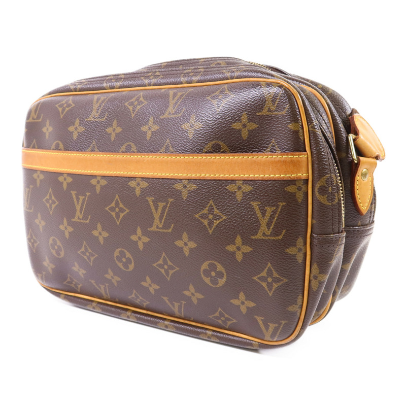 LOUIS VUITTON Monogram Reporter PM金扣肩背袋棕色-2