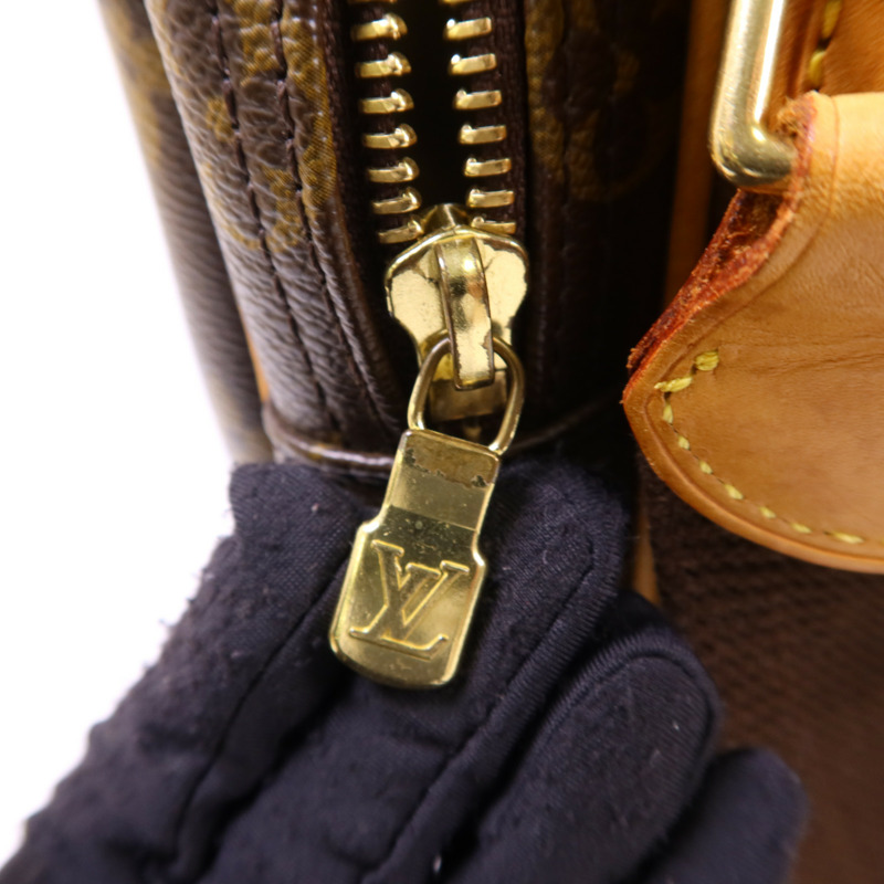 LOUIS VUITTON Monogram Reporter PM金扣肩背袋棕色-9
